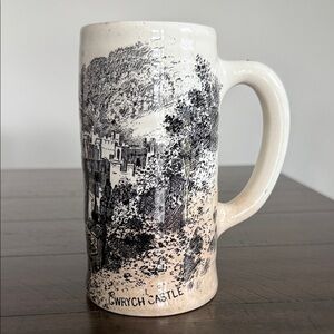 Vintage Royal Staffordshire Pottery black,white & tan 20oz. stein